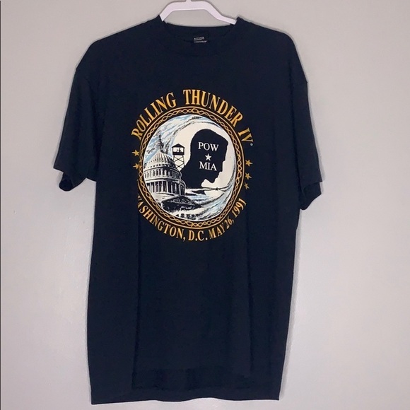 Vintage Single Stitch Rolling Thunder IV POW MiA Shirt short sleeve XXL men’s - Picture 1 of 7